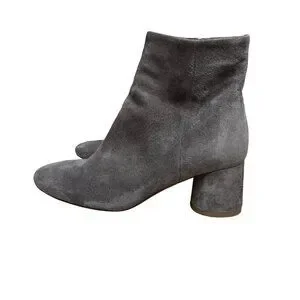 Vince Shoes Vince Ridley Gray Circle Block Heel Suede Ankle